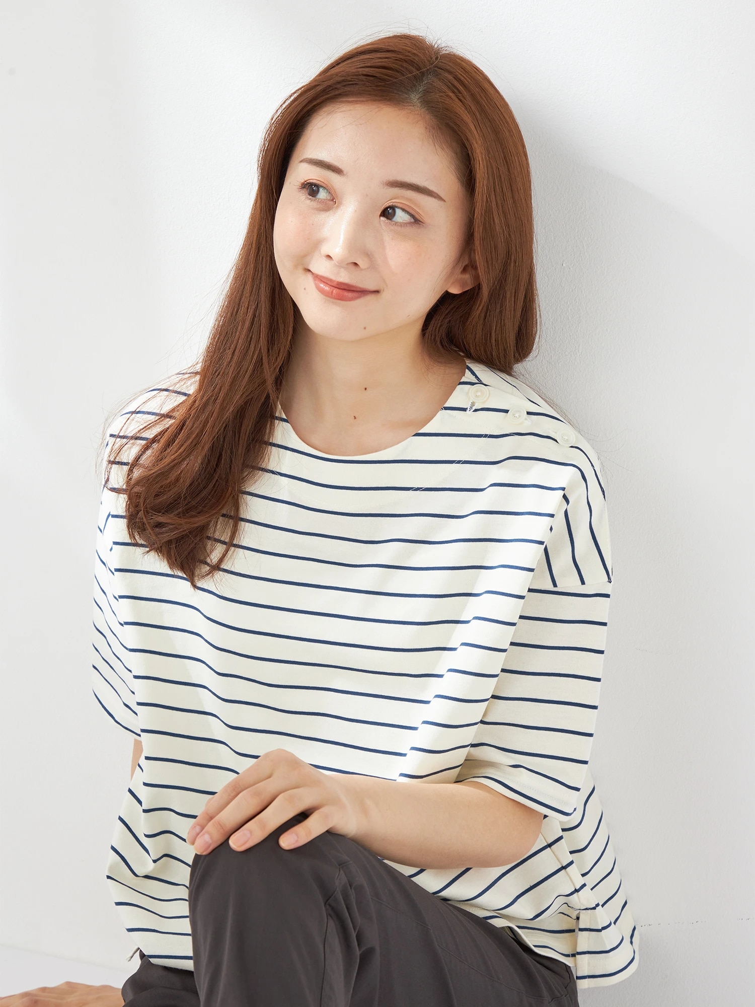 McGREGOR<ウィメンズ>マリンパネルボーダー アイボリー M