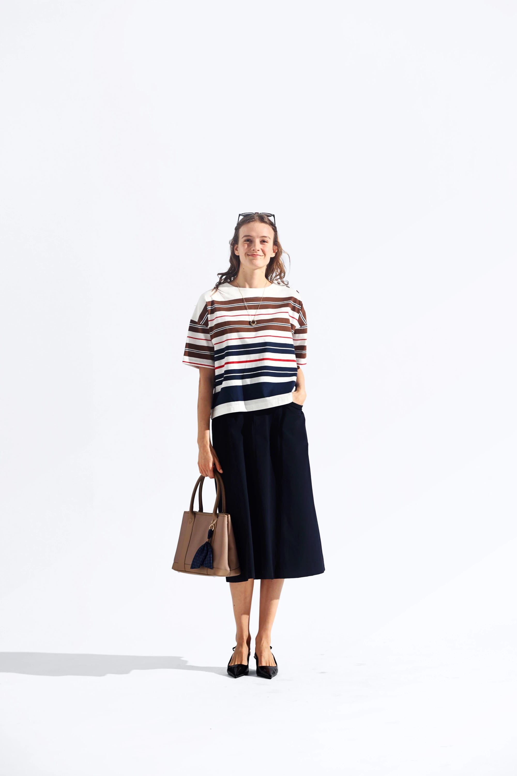 McGREGOR<ウィメンズ>マリンパネルボーダー ブラウン M