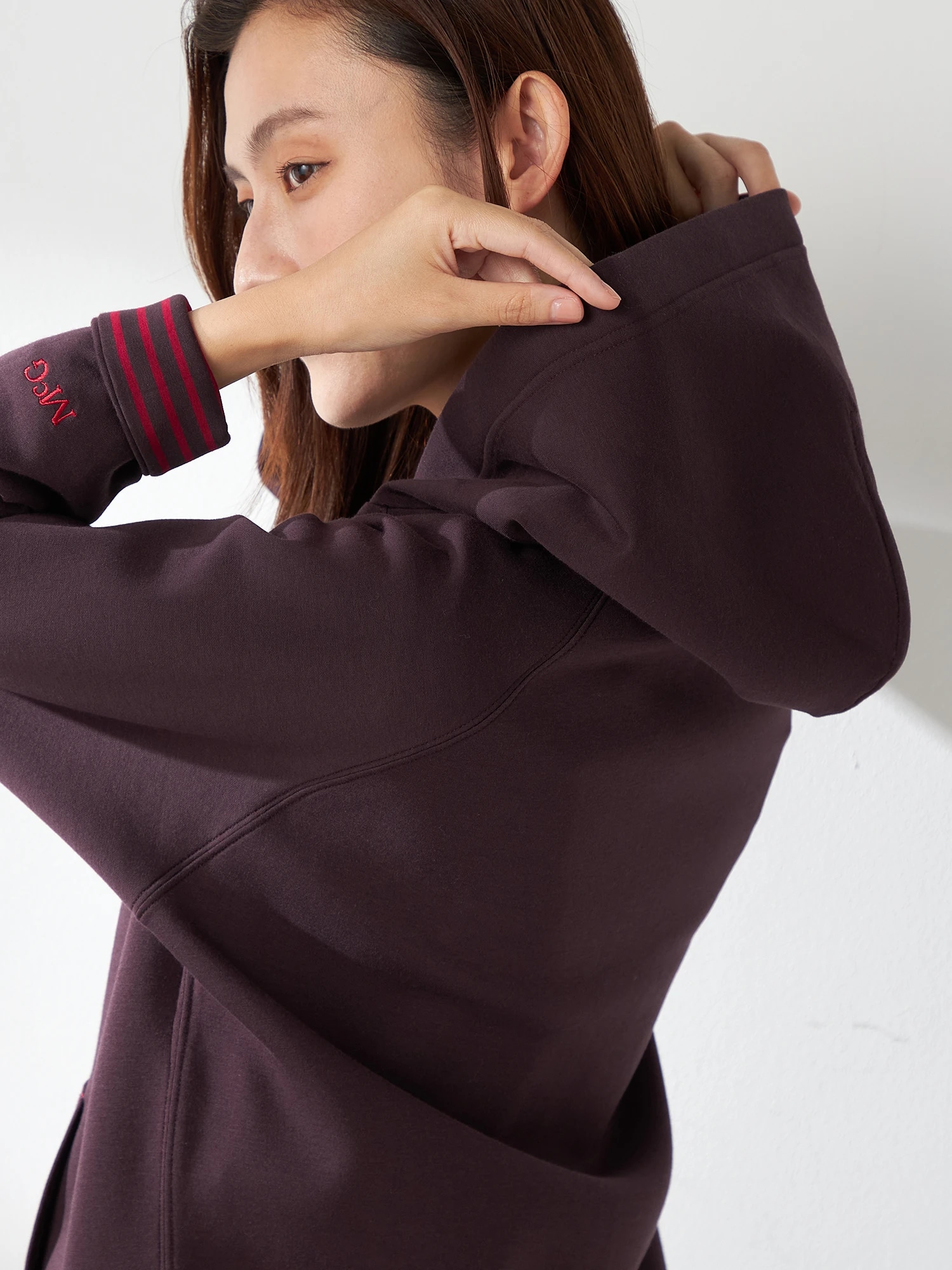 McGREGOR<ウィメンズ>スポーティジップパーカ- ダークブラウン M