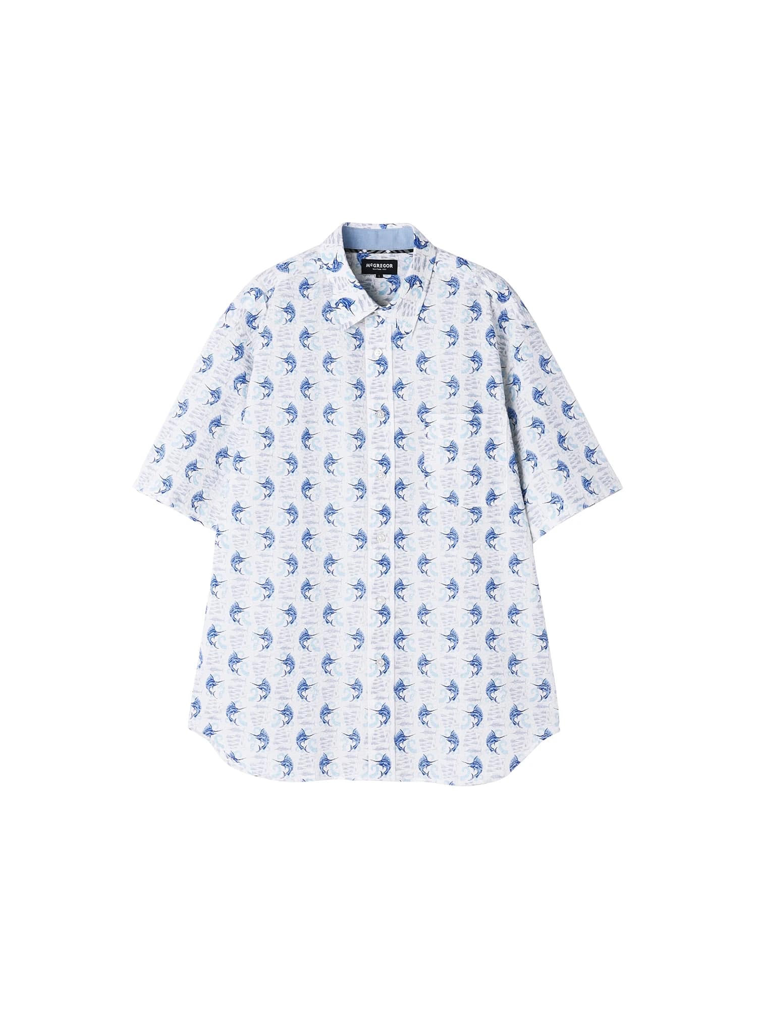 McGREGOR<メンズ>リゾート柄シャツ(カジキ) アイボリー L
