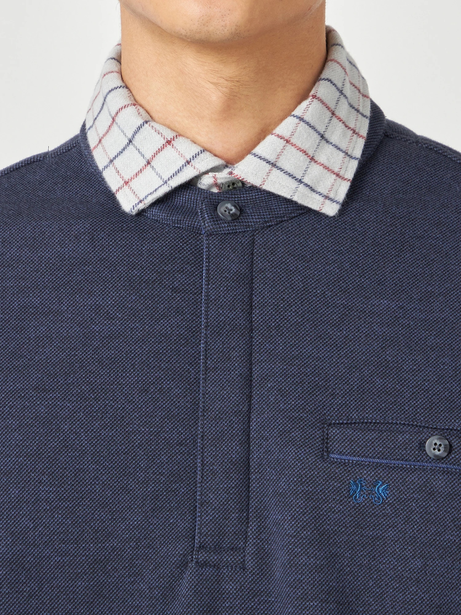 McGREGOR<メンズ>裏ボアフェイクレイヤードカットソー ネイビー L