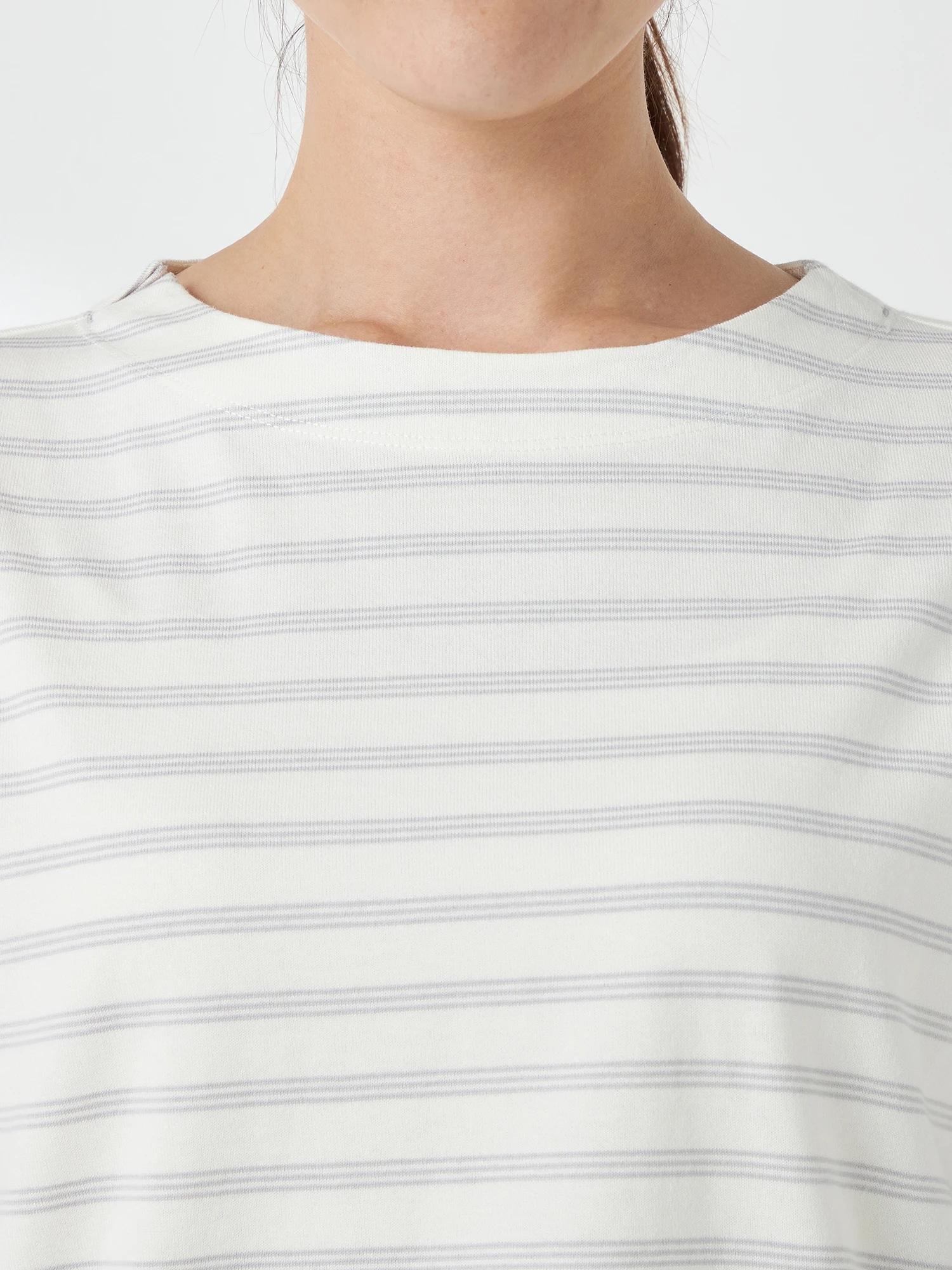 McGREGOR<ウィメンズ>コットンボーダーT アイボリー L