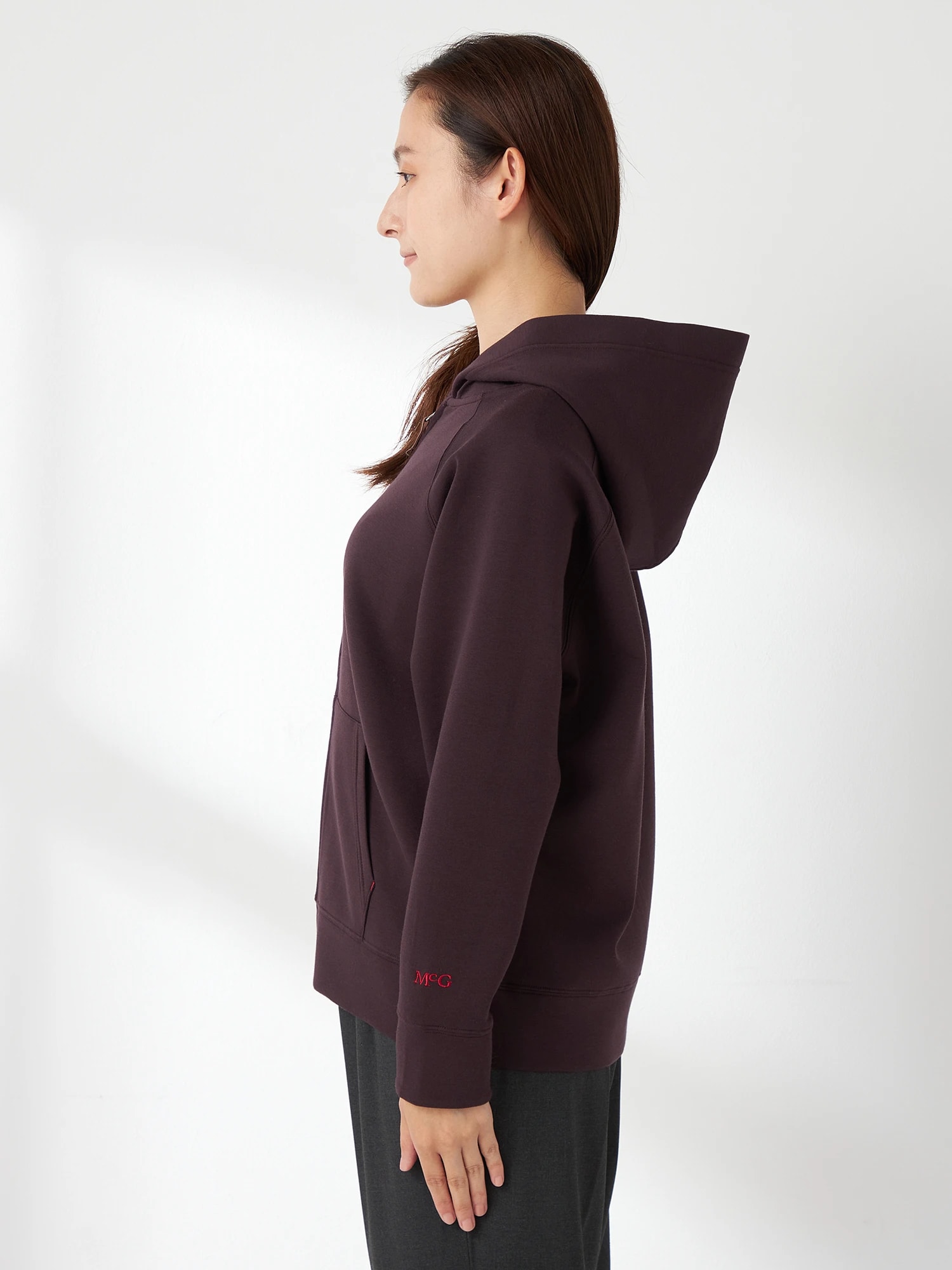 McGREGOR<ウィメンズ>スポーティジップパーカ- ダークブラウン M