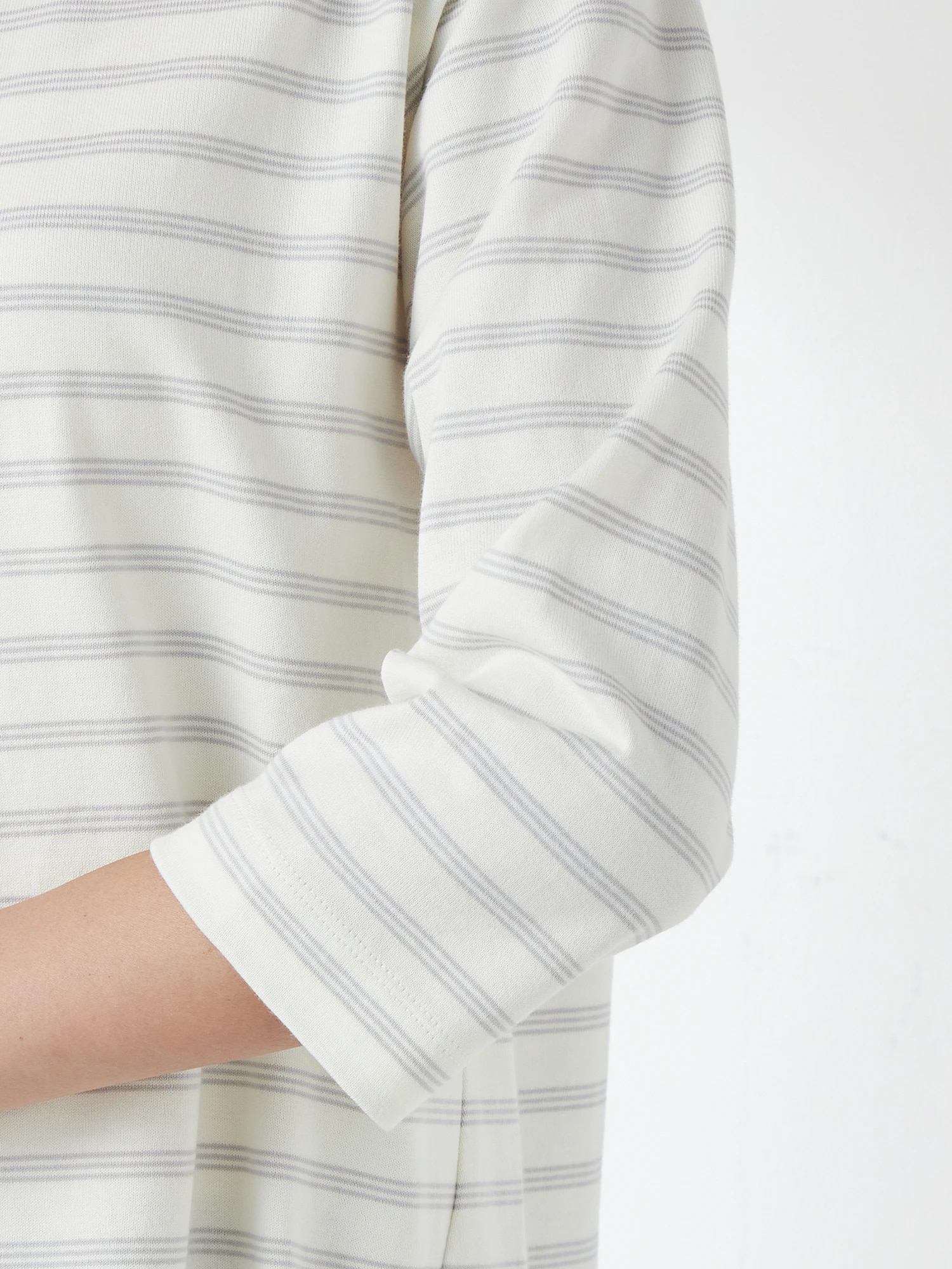 McGREGOR<ウィメンズ>コットンボーダーT アイボリー L