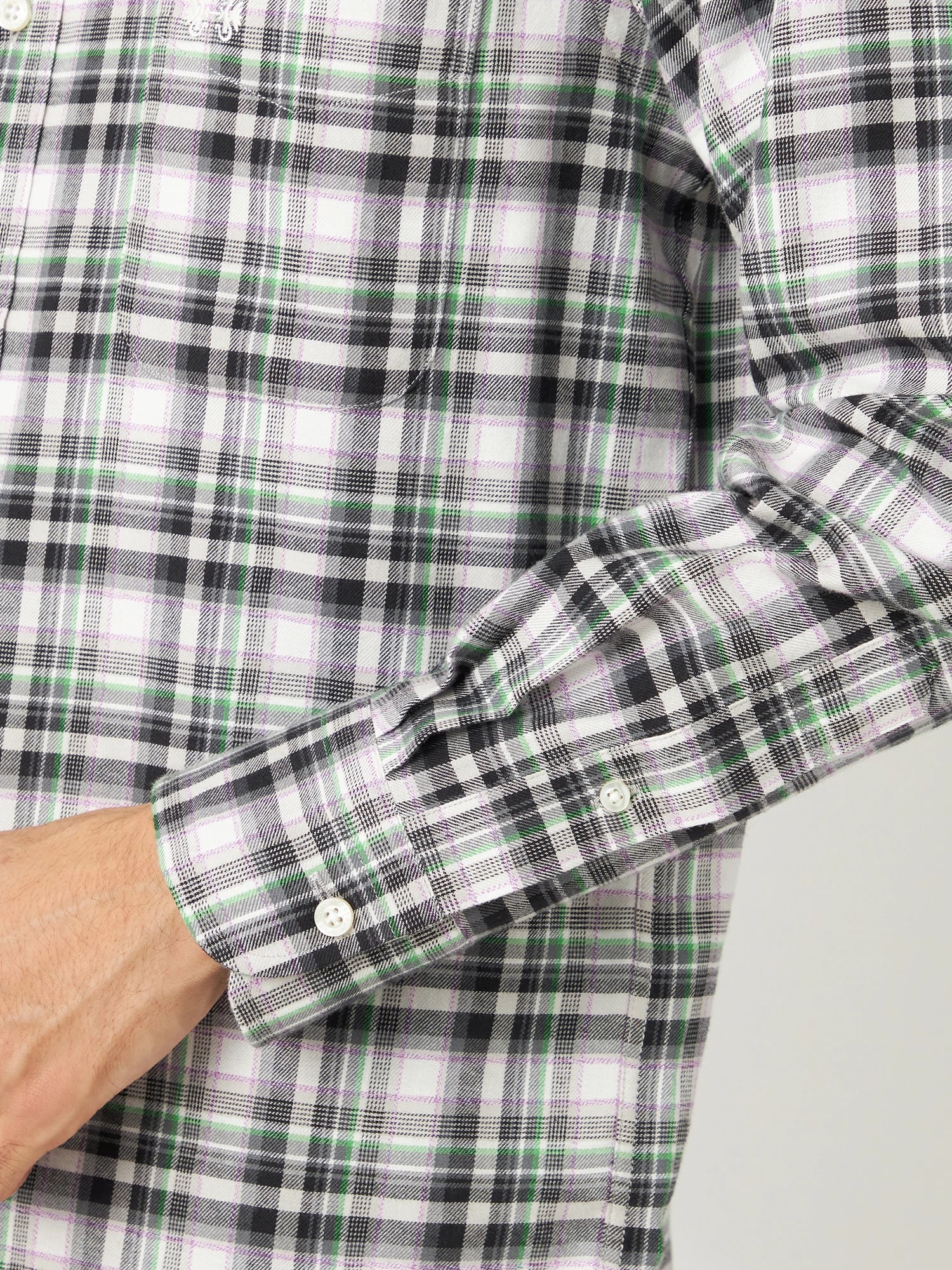 McGREGOR<メンズ>杢ラインチェック シルバーグレー L