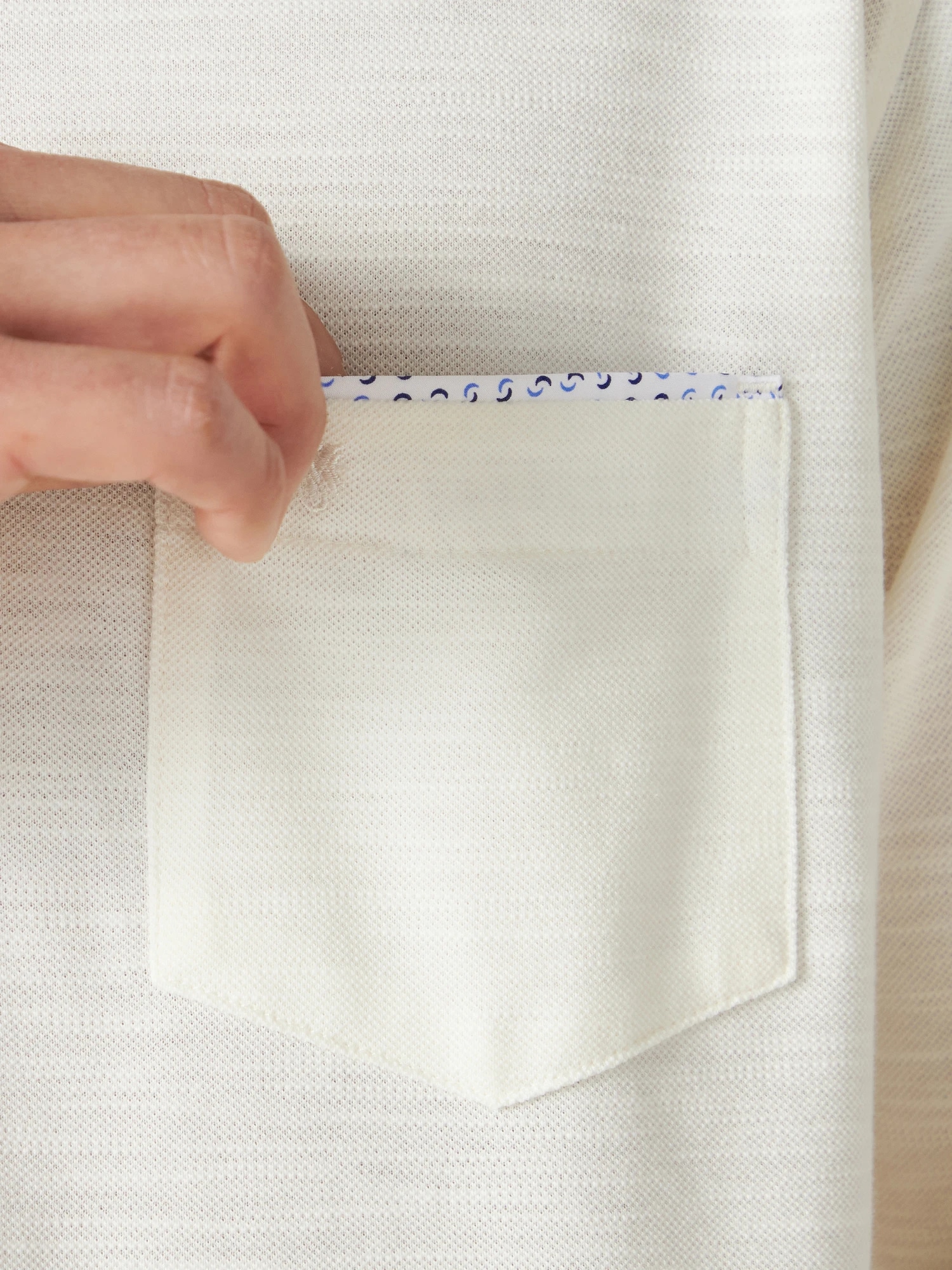 McGREGOR<メンズ>薄長袖ポロ襟裏布帛 アイボリー M