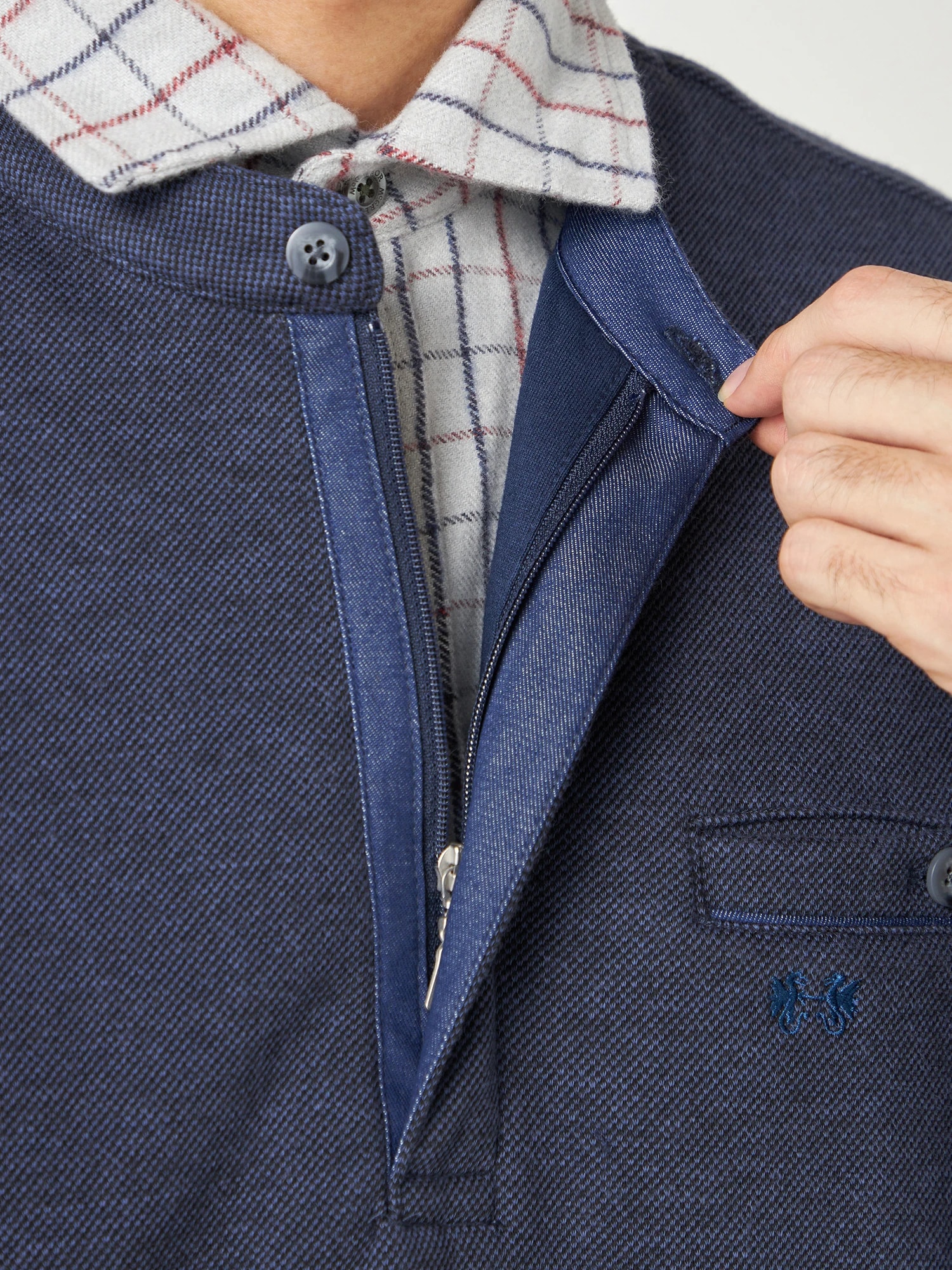 McGREGOR<メンズ>裏ボアフェイクレイヤードカットソー ネイビー L