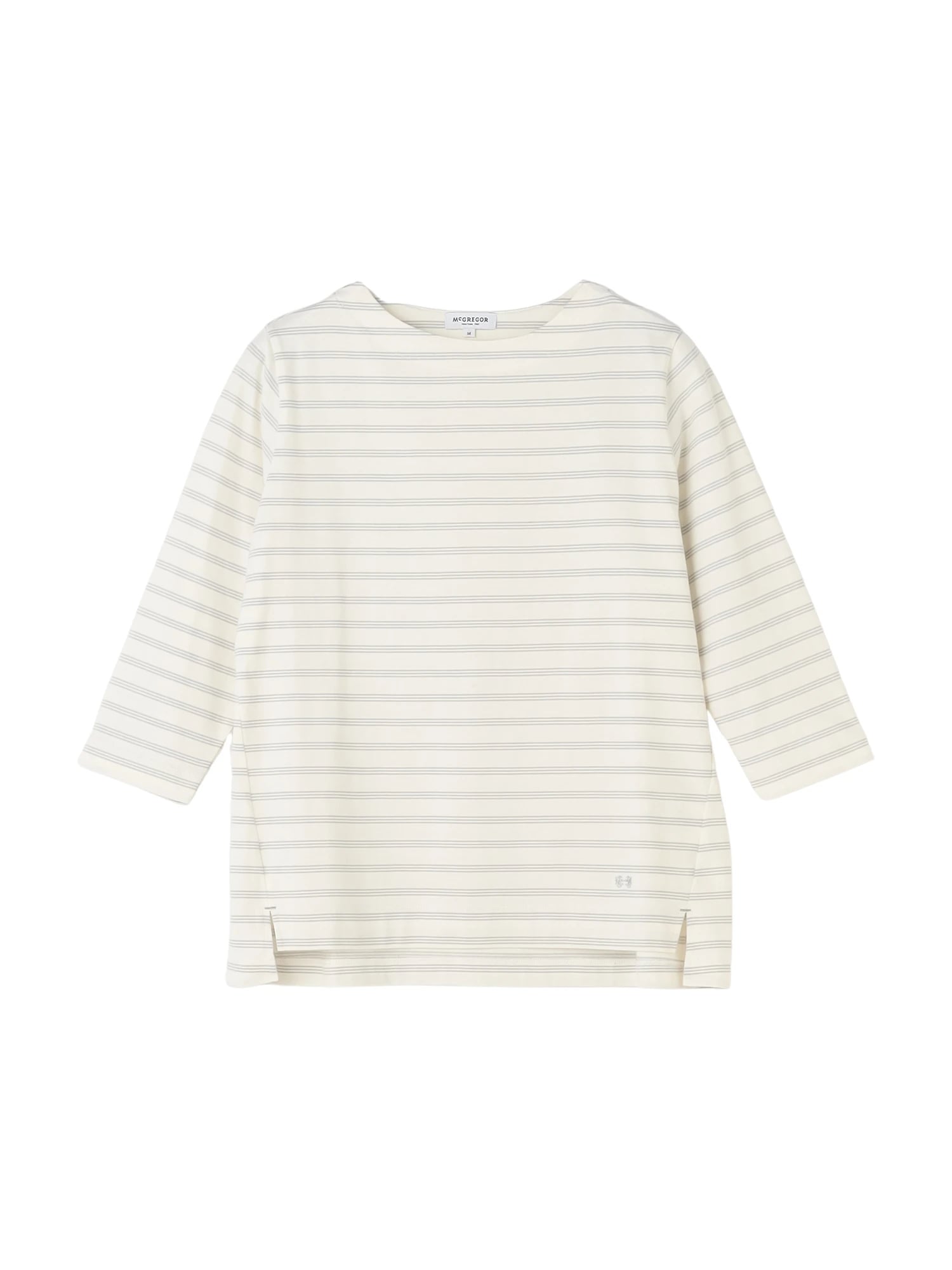 McGREGOR<ウィメンズ>コットンボーダーT アイボリー L