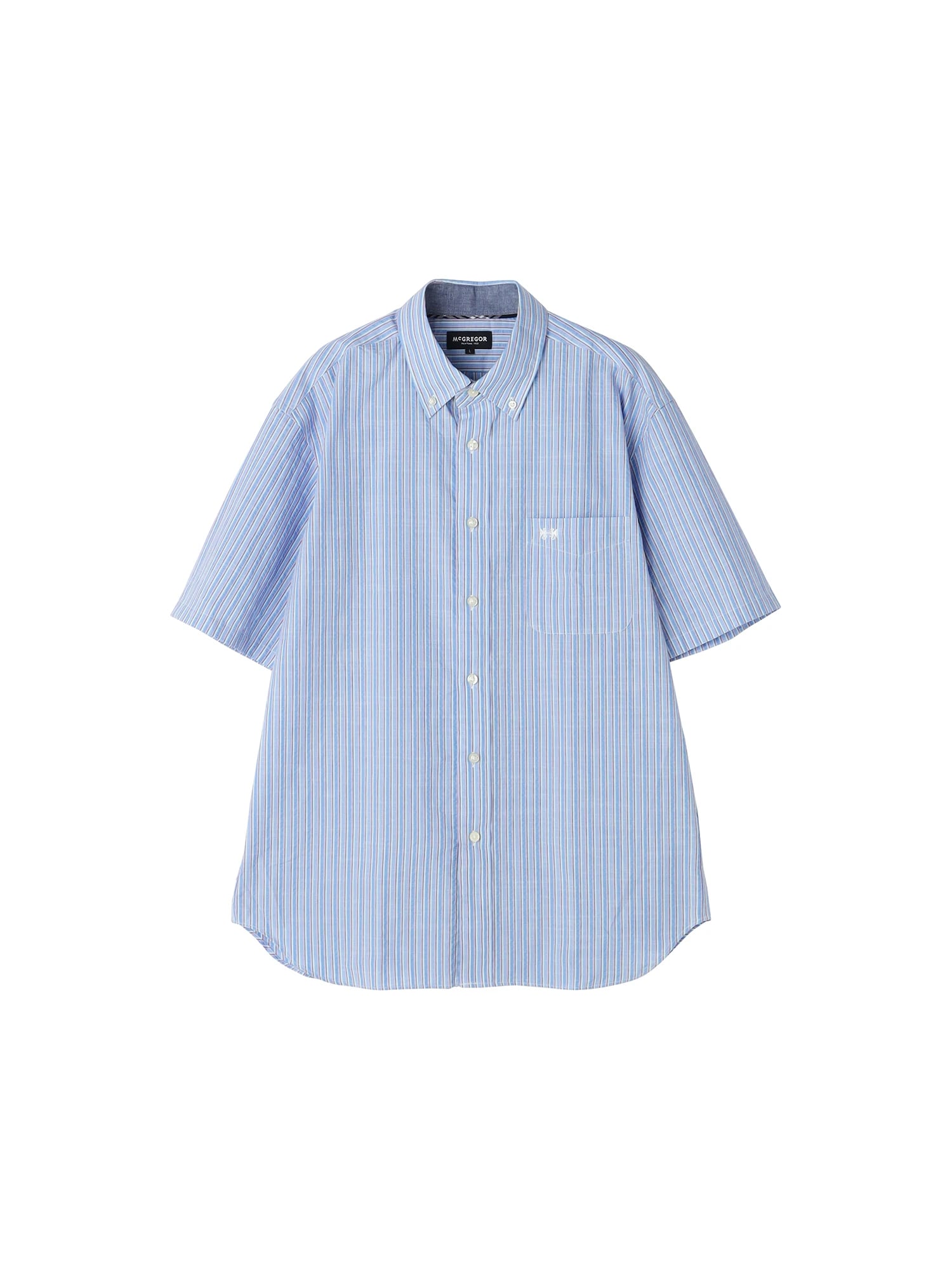 McGREGOR<メンズ>綿スラブサッカーシャツ ブルー L