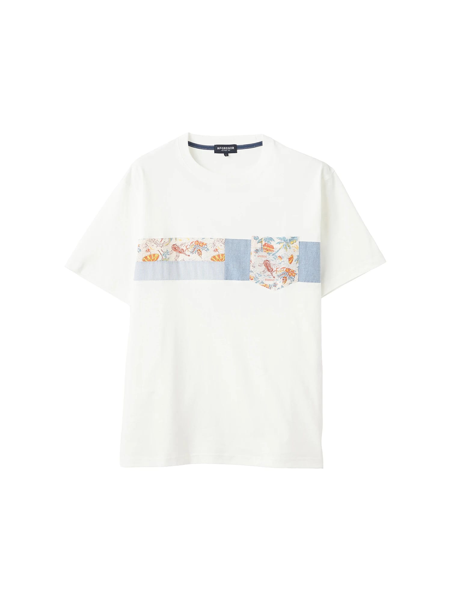 McGREGOR<メンズ>アーカイブリゾート胸切替Tシャツ アイボリー L