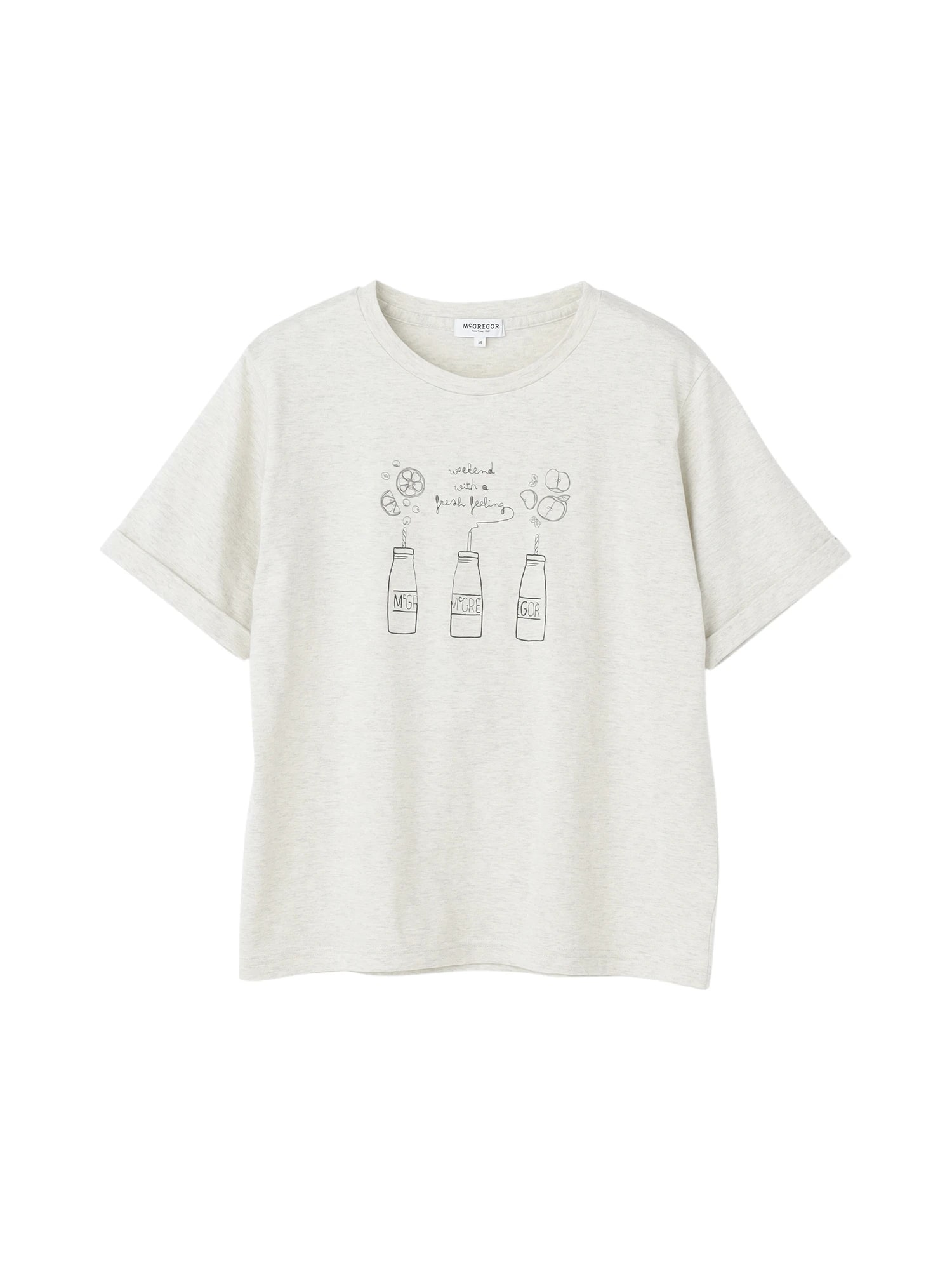 McGREGOR<ウィメンズ>刺繍Tシャツ ナチュラル L