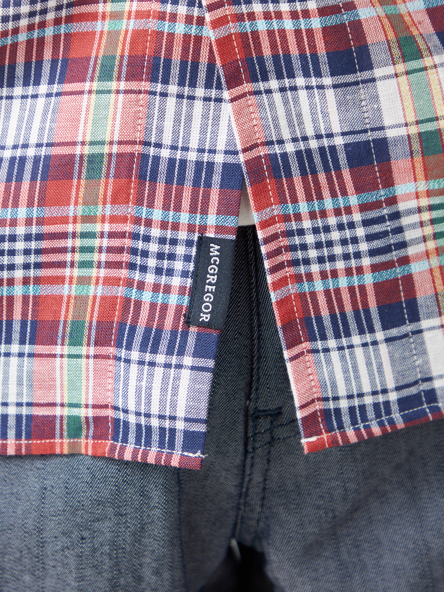 McGREGOR<メンズ>マドラスチェックシャツ レッド L