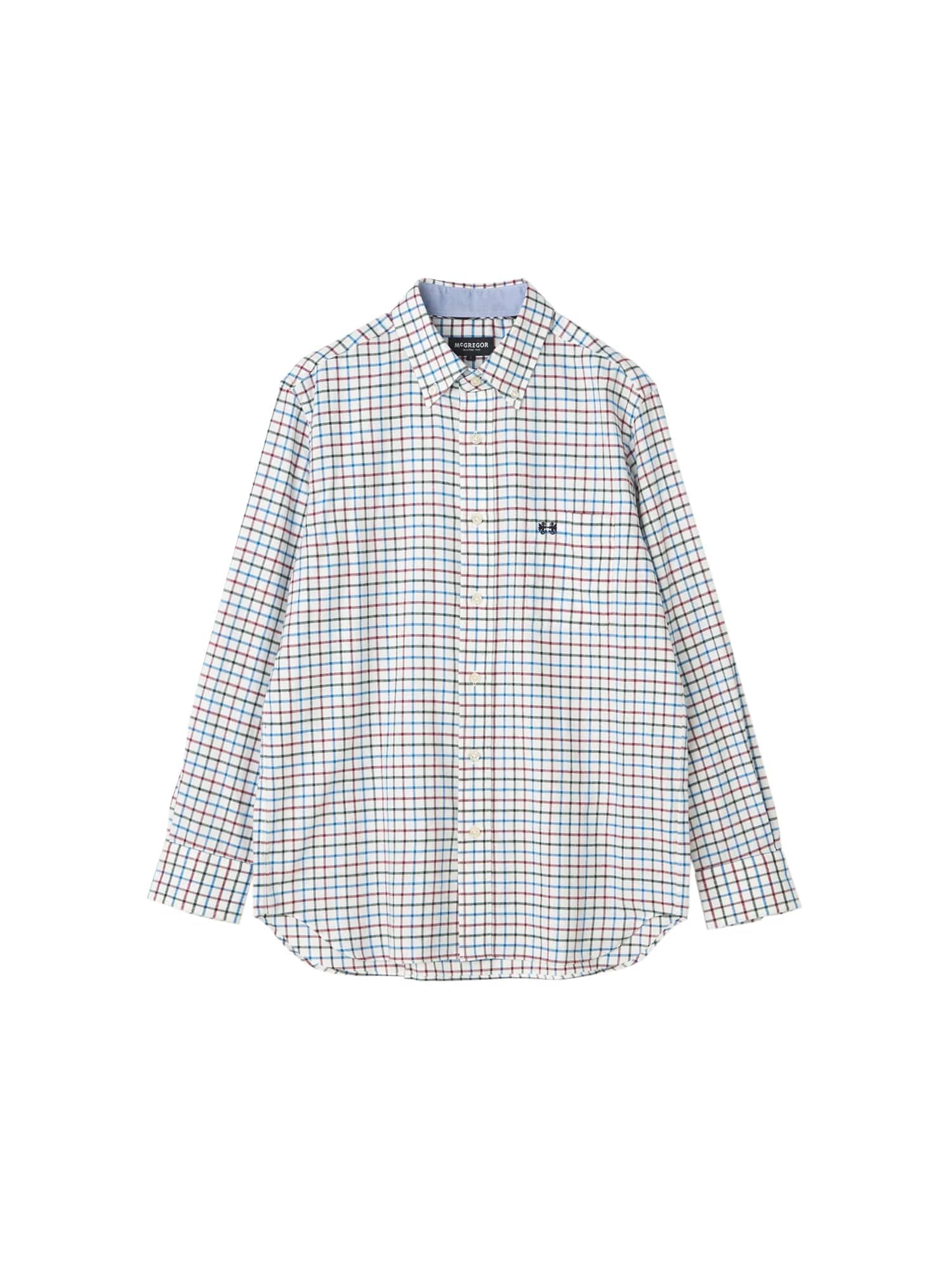 McGREGOR<メンズ>微起毛タッターソールシャツ ミディアムネイビー M