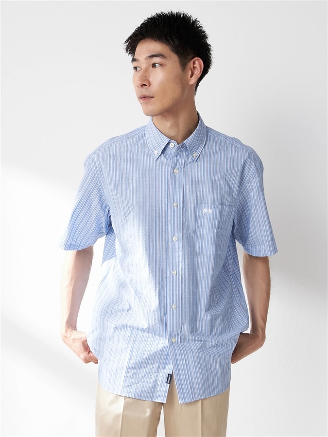 McGREGOR<メンズ>綿スラブサッカーシャツ ブルー L