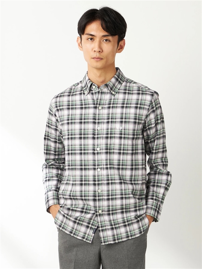 McGREGOR<メンズ>杢ラインチェック シルバーグレー L