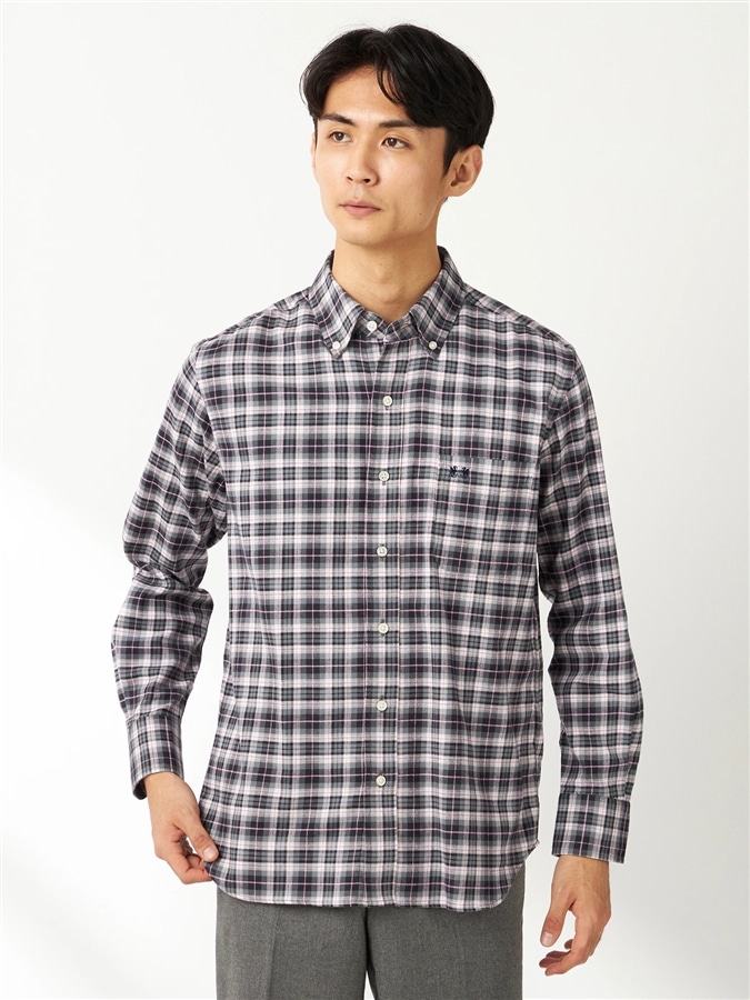 McGREGOR<メンズ>杢ラインチェック チャコール XL