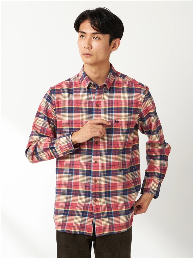 McGREGOR<メンズ>三つ杢チェック レッド L