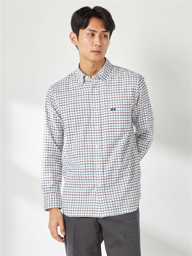 McGREGOR<メンズ>微起毛タッターソールシャツ ミディアムネイビー M