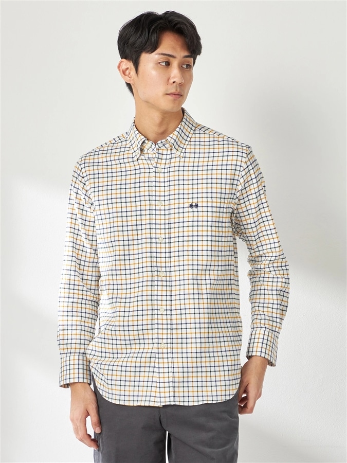 McGREGOR<メンズ>微起毛タッターソールシャツ ゴールド M