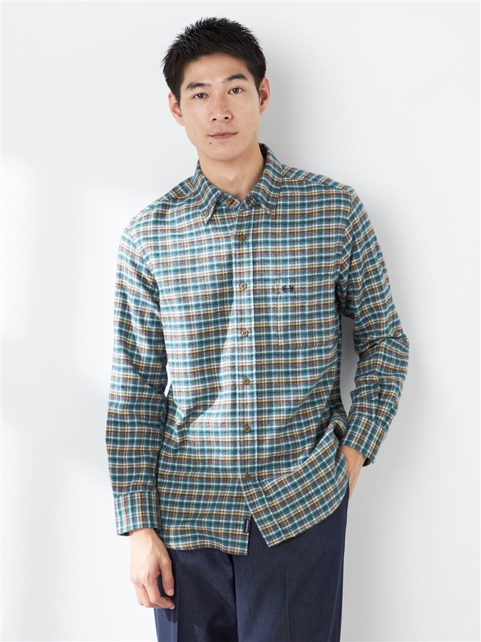 McGREGOR<メンズ>三つ杢シャツ グリーン XL