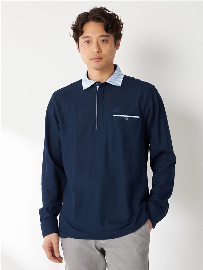 McGREGOR<メンズ>ジャージコンビポロ ネイビー L