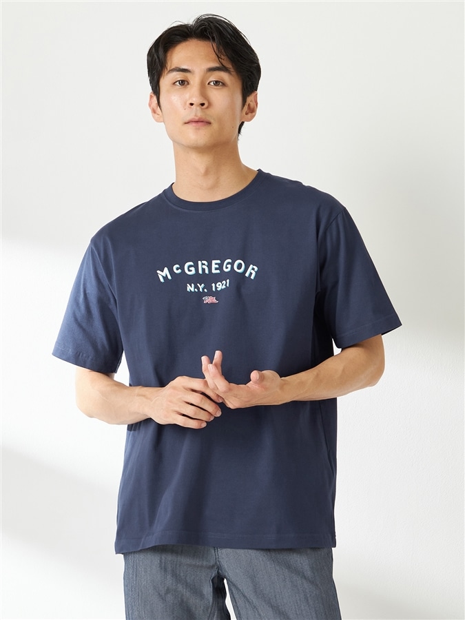 McGREGOR<メンズ>ロゴプリントTシャツ ネイビー M