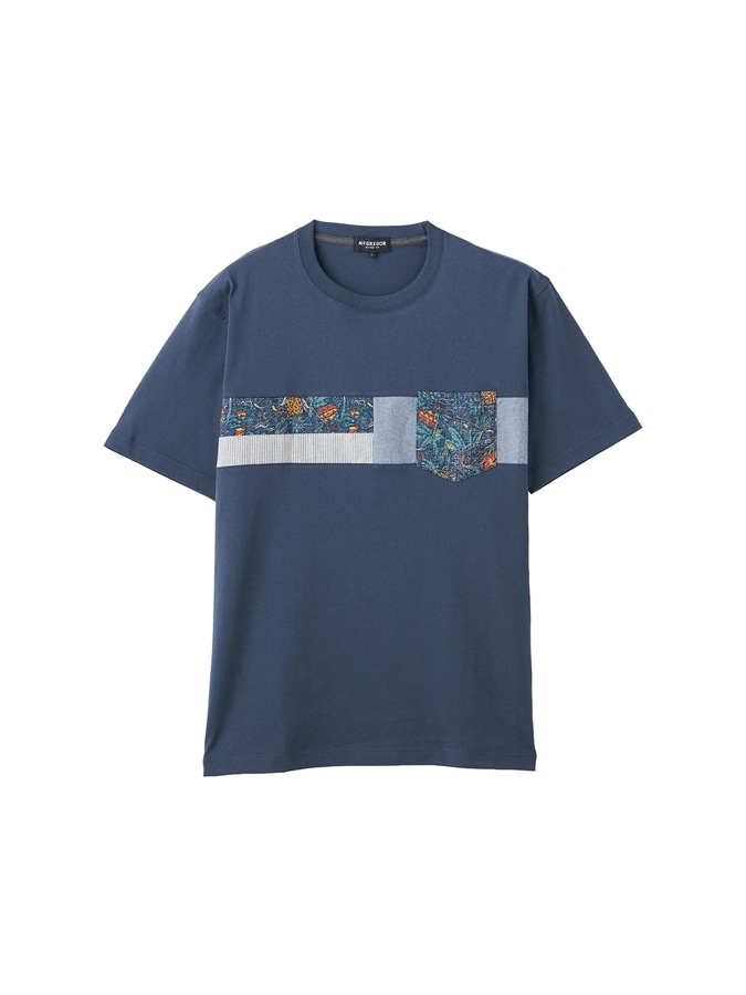 McGREGOR<メンズ>アーカイブリゾート胸切替Tシャツ ネイビー L