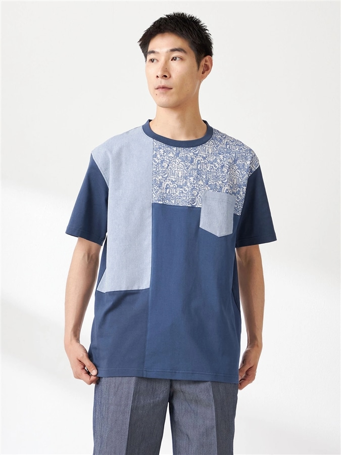 McGREGOR<メンズ>アーカイブリゾートブロッキングTシャツ ネイビー L