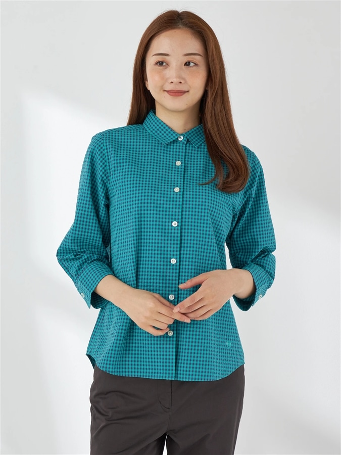 McGREGOR<ウィメンズ>【UVガード】サッカーギンガムシャツ グリーン L