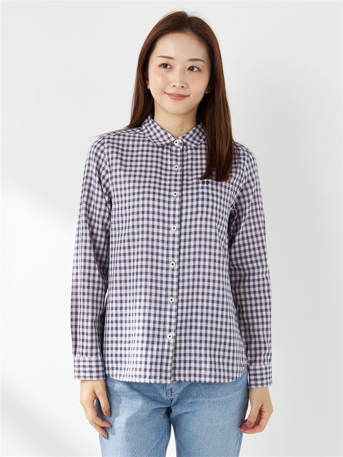 McGREGOR<ウィメンズ>二重織ガーゼレギュラーシャツ ネイビー M