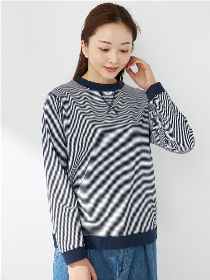 McGREGOR<ウィメンズ>ボーダーT ネイビー M