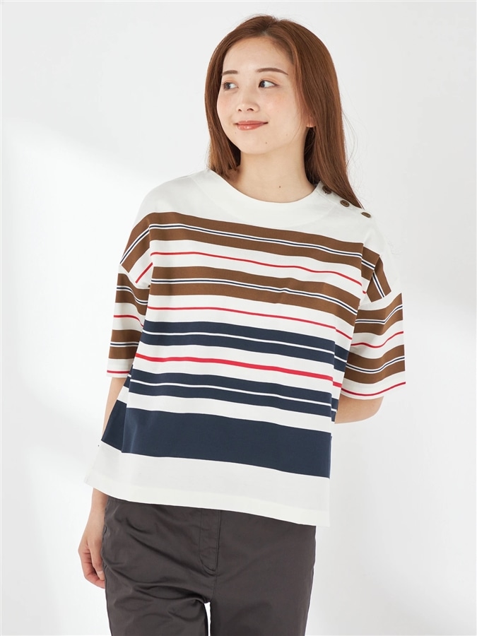 McGREGOR<ウィメンズ>マリンパネルボーダー ブラウン L