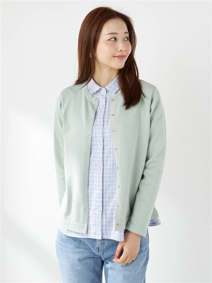 McGREGOR<ウィメンズ>プレーティングコットンカーディガン ミント M