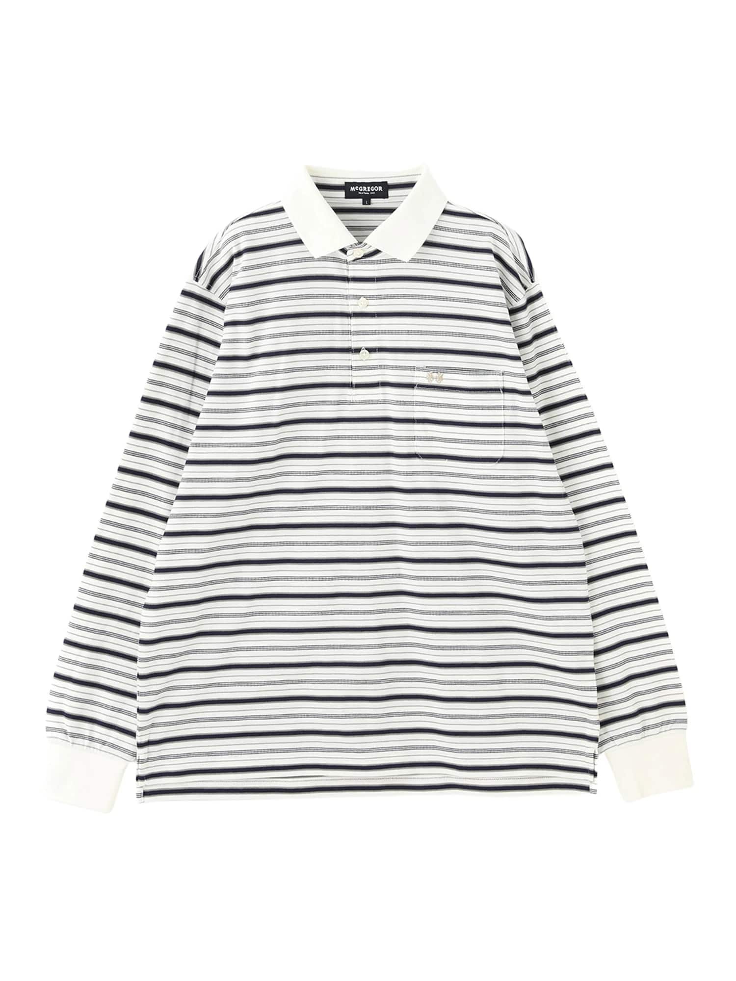 McGREGOR【メンズ】コットンボーダー長袖ポロ