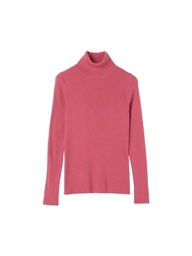 McGREGOR<ウィメンズ>インディアンコットンリブタートル無地