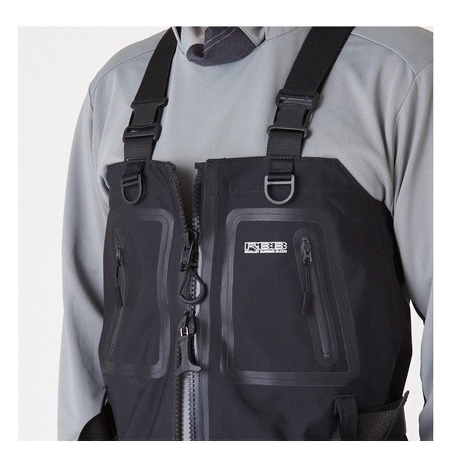 双進 ウェーダー 7793 RBB フロントZIPウェーダー ブラック 2XL