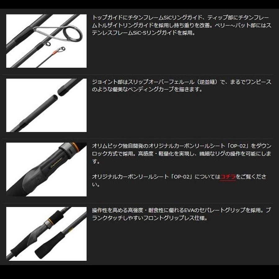 オリムピック ロックフィッシュロッド 24ティーロ 24GTIRS-762L (スピニング/2ピース)