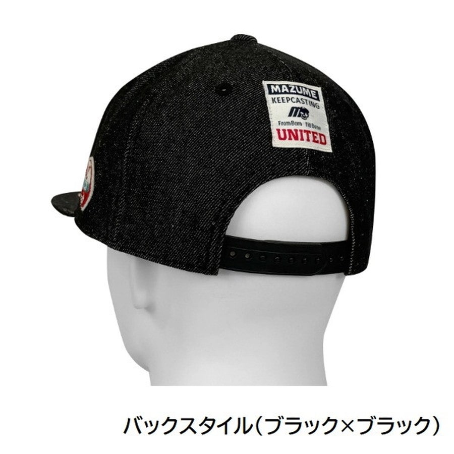 オレンジブルー 帽子 MZCP-947 mazume FLAT CAP デニム ブラック×ブラウン フリー