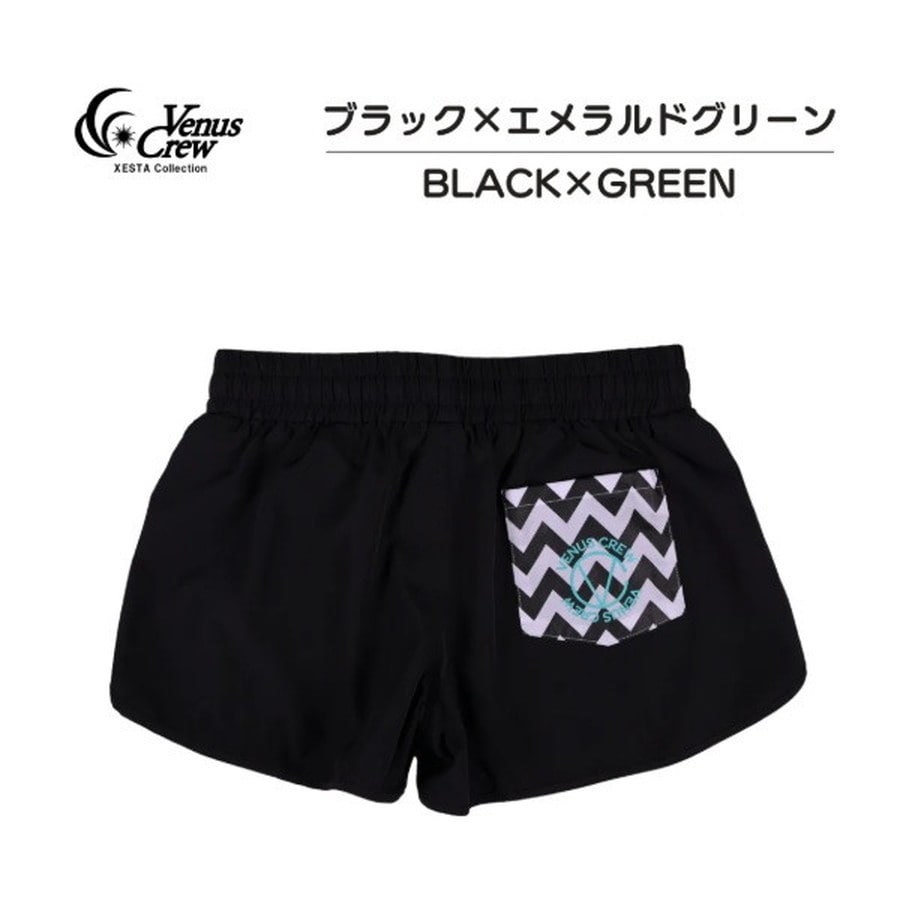 ビーナスクルー ウェア VenusCrew ショートパンツ ブラック×エメラルドグリーン L