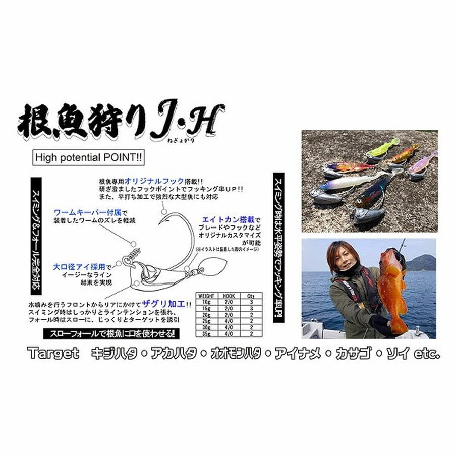 ルーディーズ 根魚狩りJ H 15g #1/0