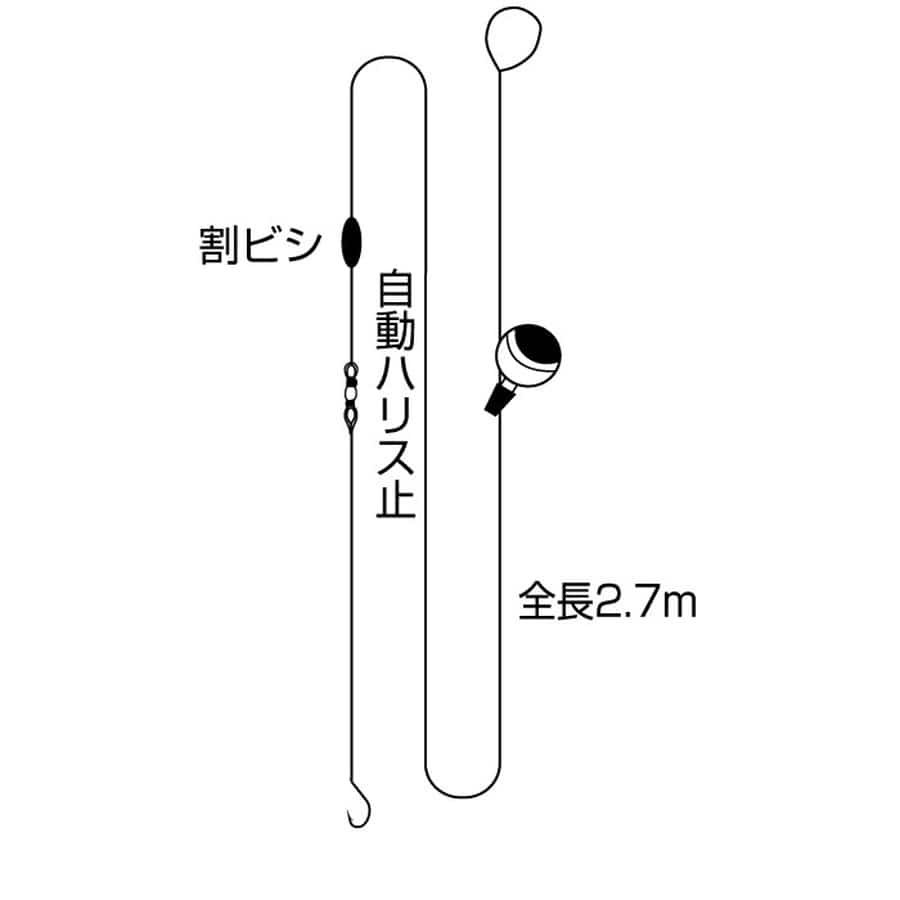 ササメ針 H-100 ハゼ玉ウキ2.7m 4-0.8