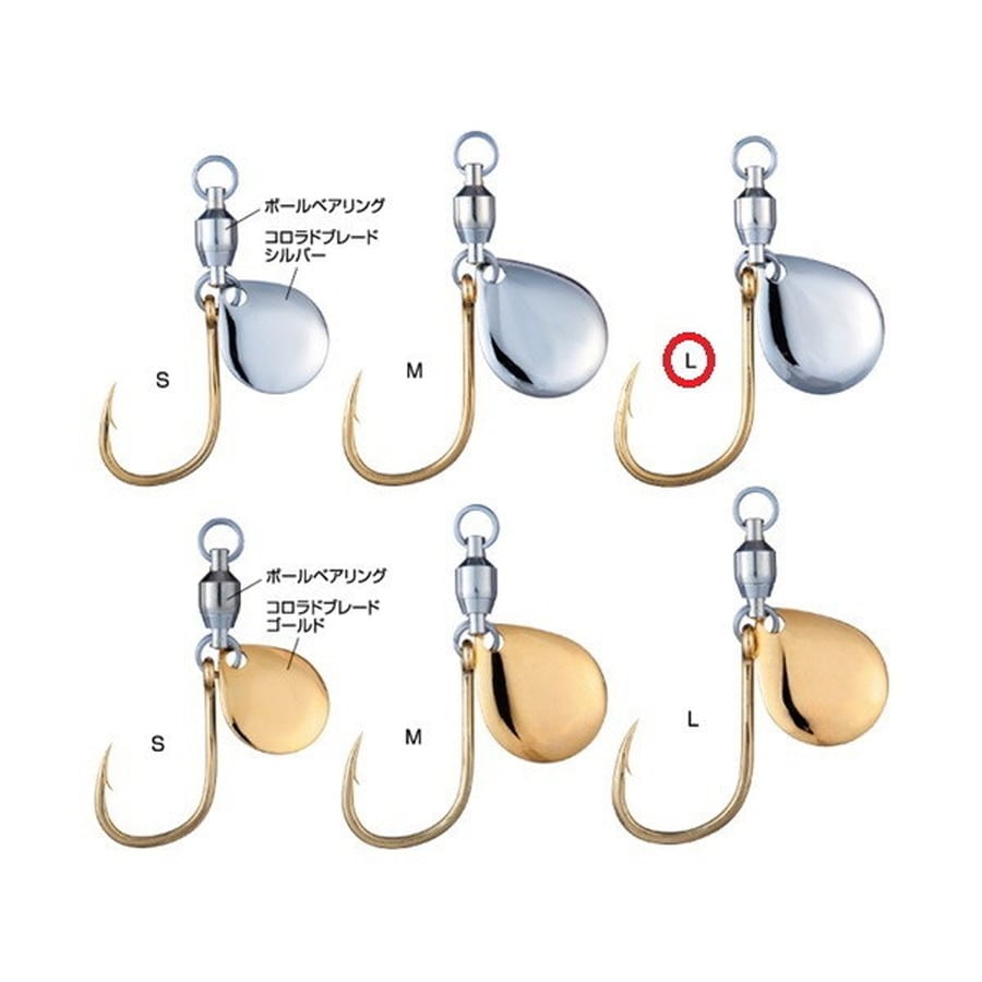 シャウト シングルフック 368BS ブレードジギングスペアフック シルバーブレード L