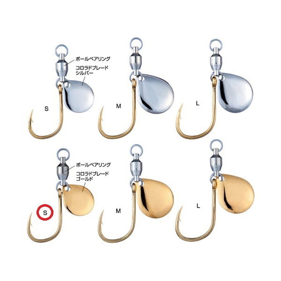 シャウト シングルフック 369BG ブレードジギングスペアフック ゴールドブレード S