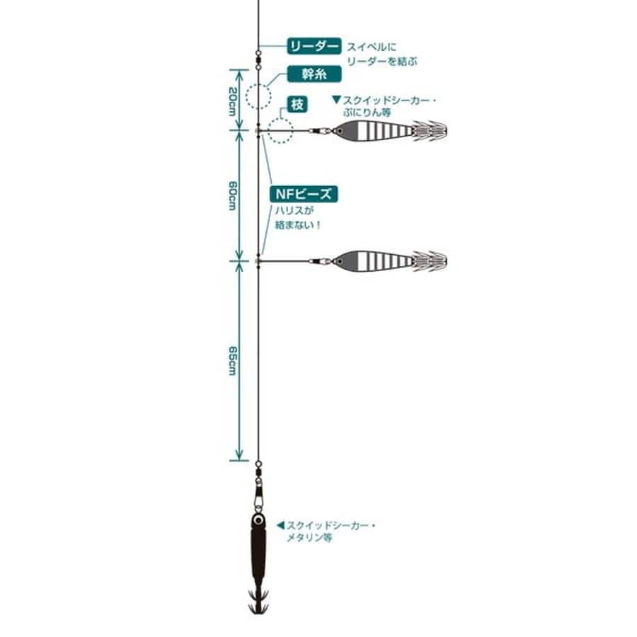 バレーヒル 仕掛け イカメタルリグ トリプル オールエステル 3号