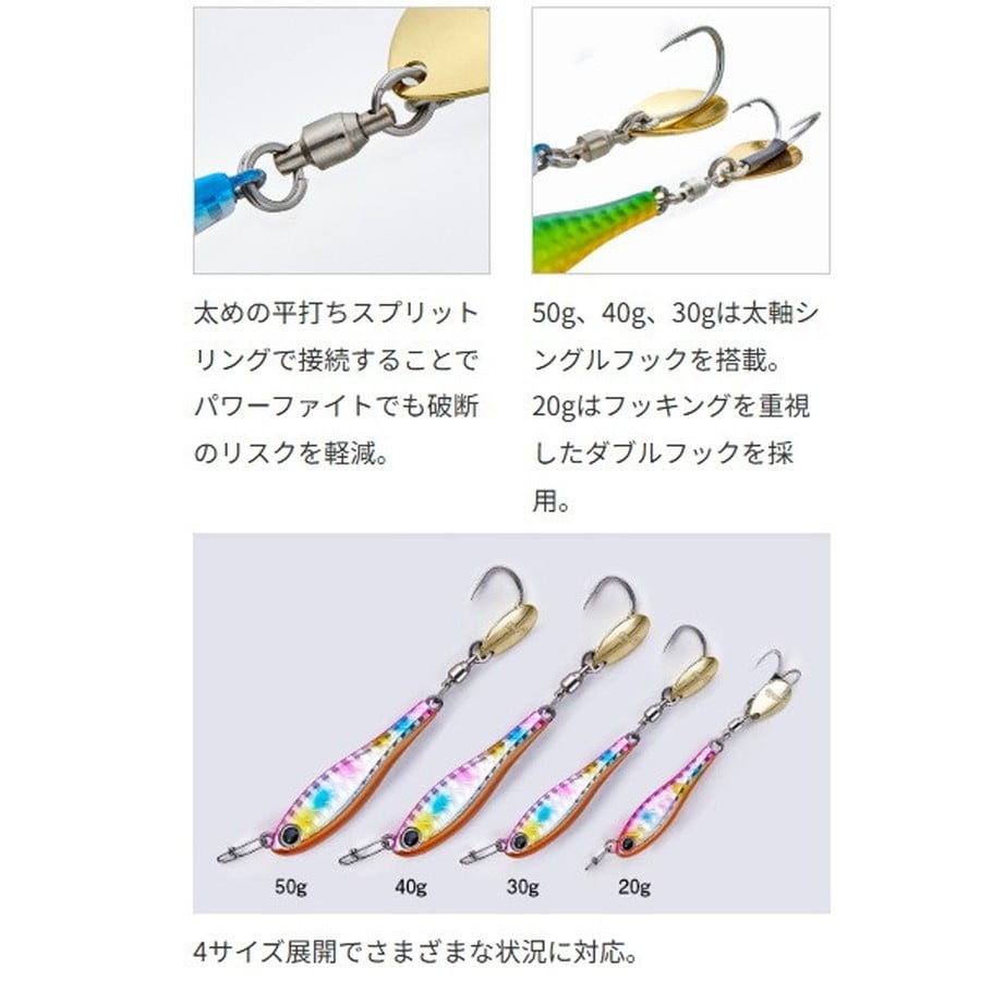 コーモラン シーバスルアー メタルマジック.ショア 40g シングルフック #A106 ブルピン