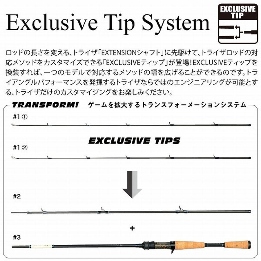 メガバス TRIZA(トライザ) EXCLUSIVE TIP F2-66XTZ ♯1 ベイト 3ピース(ティップのみ)