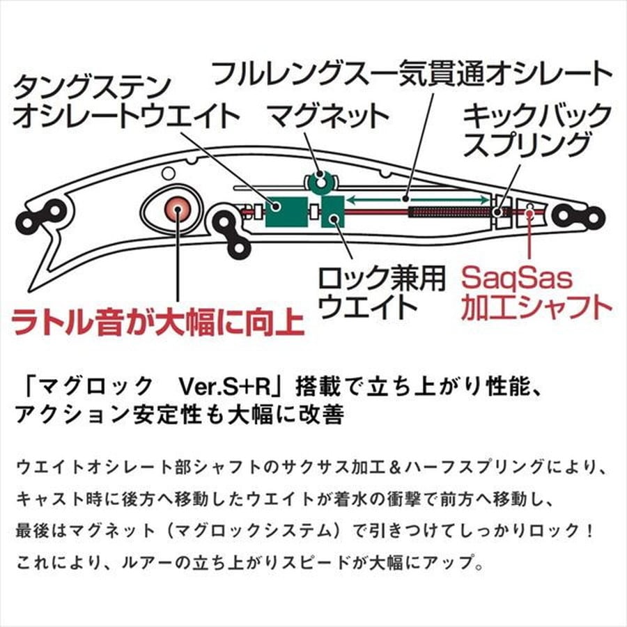 ダイワ シーバスルアー モアザン クロスウェイクR125F-SSR チャートヘッドイナッ子