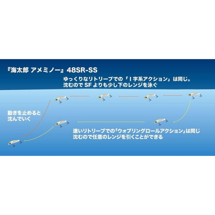 一誠 イッセイ 海太郎 アメミノー48SR-SS #004 チャートバックテールグロー