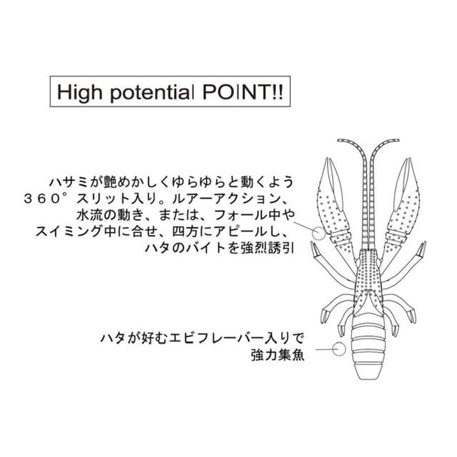 ルーディーズ ハタ喰い 蝦 2.5インチ ボイル