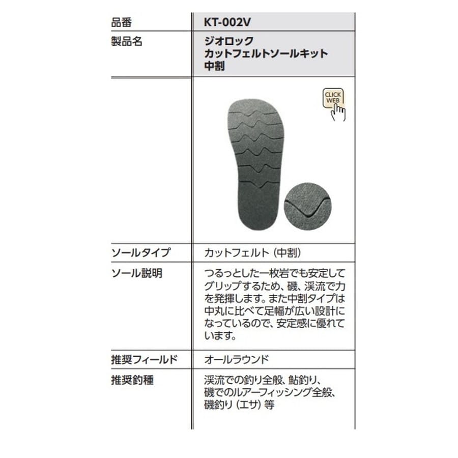 シマノ KT-002V ジオロック カットフェルトソールキット 中割 ダークグレー M
